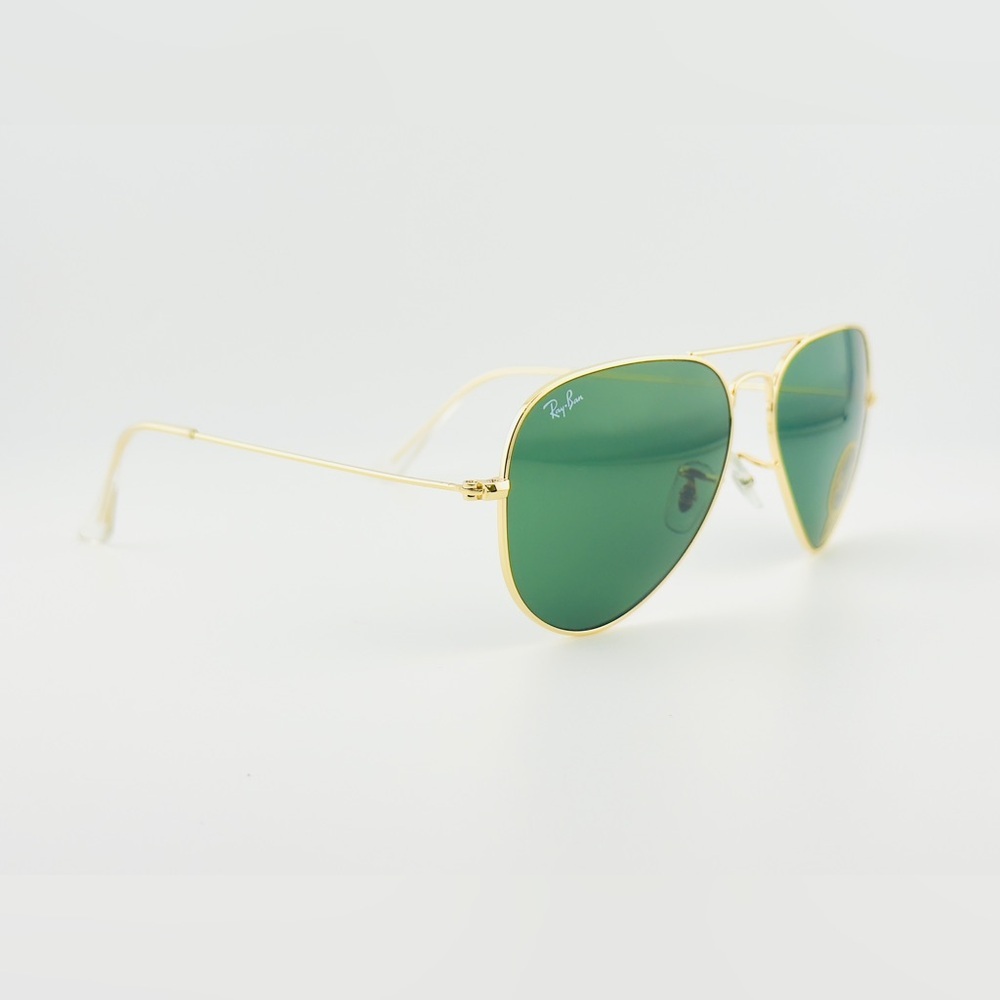 Ray-Ban Aviator Classic Sunglasses RB3025 Polished Gold Frame G-15 Green Lenses - Picture 9 of 14